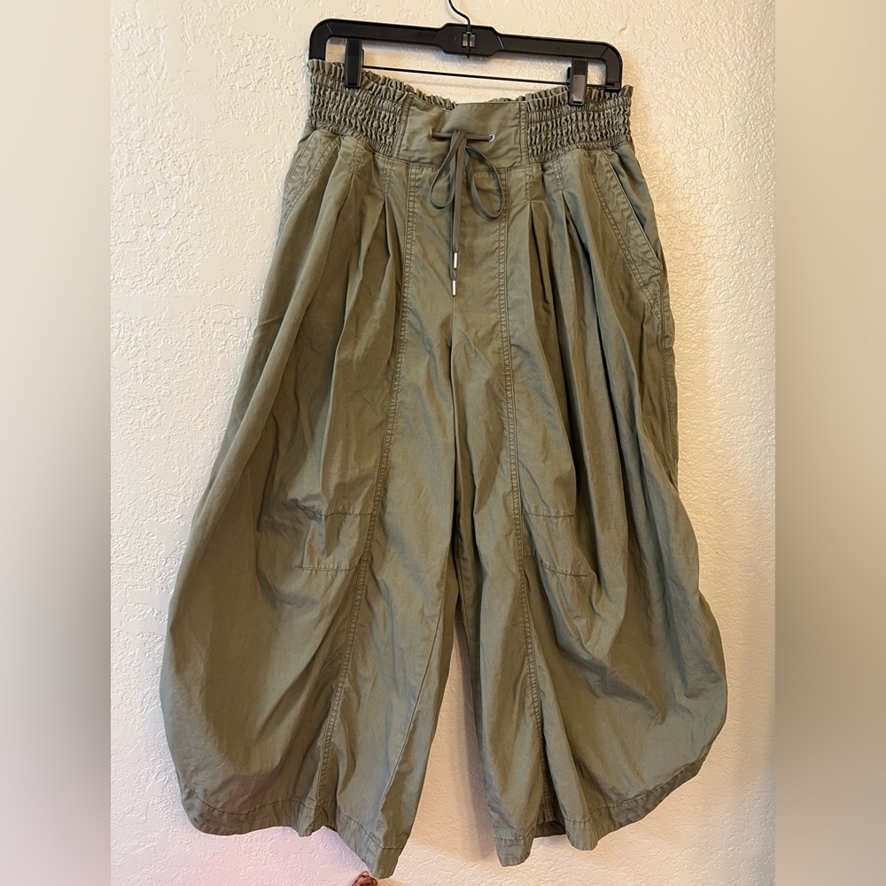 Anthropologie Olive Green Wide-Leg Pants